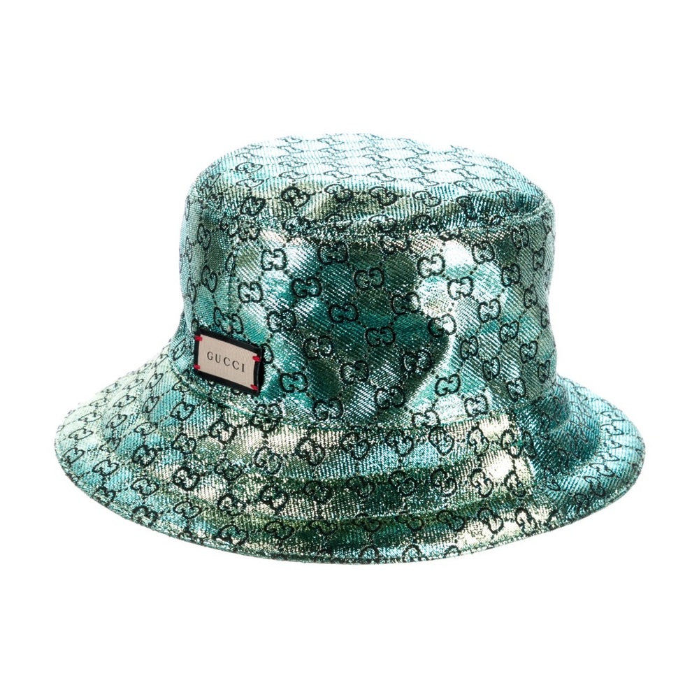 Gucci Green GG monogram reversible Floral Bucket Hat Size M - Picture 5 of 5